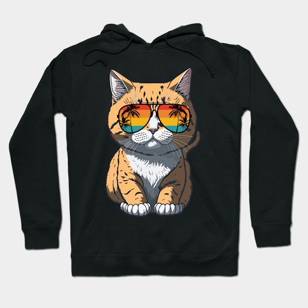 Cool Feline in Shades: Whiskered Purrfection for Cat Miaw Lovers Hoodie by star trek fanart and more